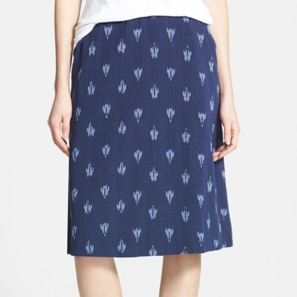 Eileen Fisher Quiet Luxury Minimalist Coastal Preppy Organic Cotton Skirt S